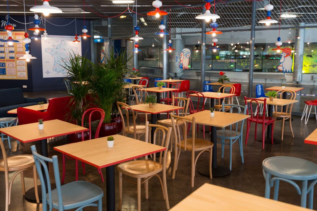 Interior of Crouquorico restaurant