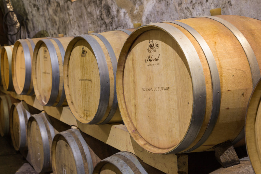 Domaine de Suriane - barrels of wine