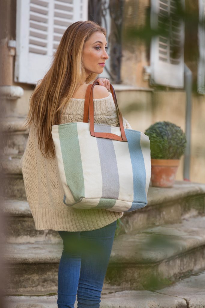 PERL-B photoshoot - striped bag - southern France